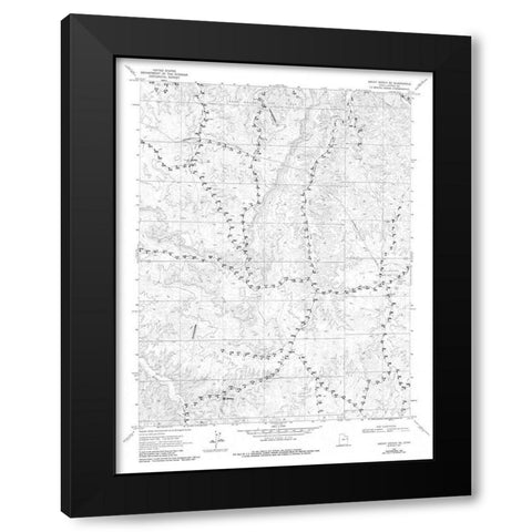 South East Archy Bench Utah Quad - USGS 1968 Black Modern Wood Framed Art Print with Double Matting by USGS
