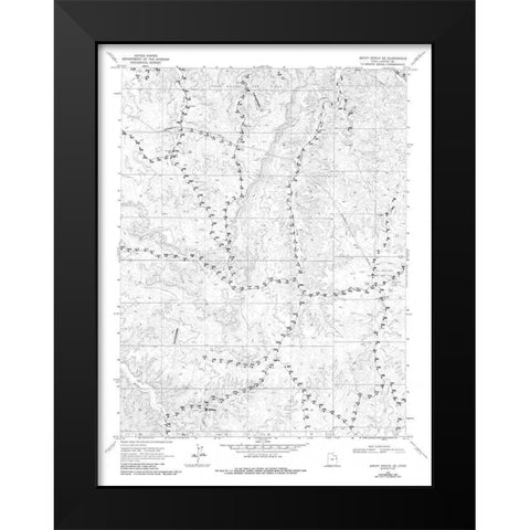 South East Archy Bench Utah Quad - USGS 1968 Black Modern Wood Framed Art Print by USGS