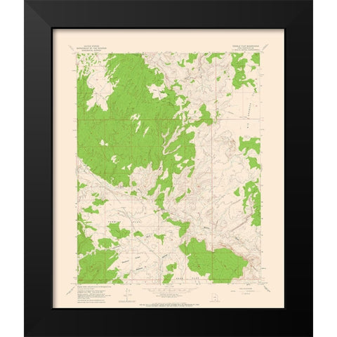 Tenmile Flat Utah Quad - USGS 1964 Black Modern Wood Framed Art Print by USGS