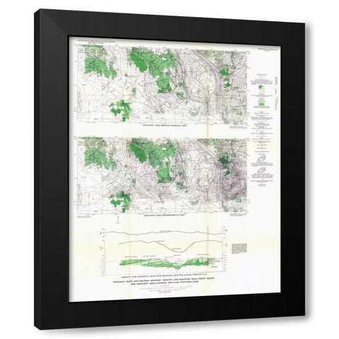 Tintic Valley Aeromagnetic Utah - USGS 1962 Black Modern Wood Framed Art Print with Double Matting by USGS