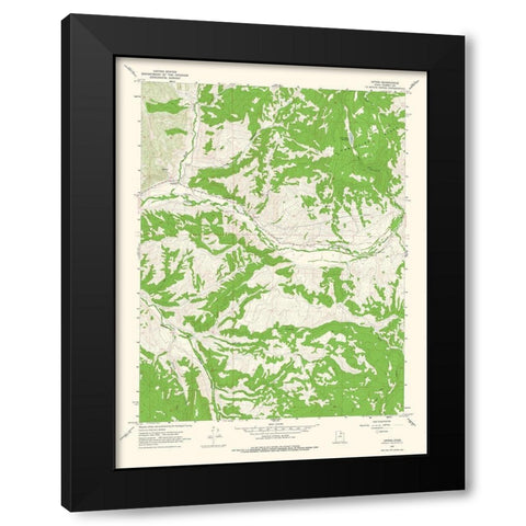 Upton Utah Quad - USGS 1967 Black Modern Wood Framed Art Print with Double Matting by USGS