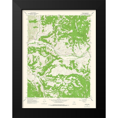 Upton Utah Quad - USGS 1967 Black Modern Wood Framed Art Print by USGS