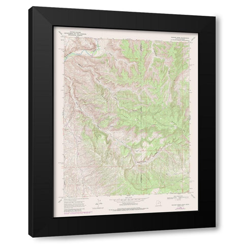 Weaver Ridge Utah Quad - USGS 1968 Black Modern Wood Framed Art Print with Double Matting by USGS