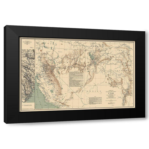 Utah Territory - US War Dept 1860 Black Modern Wood Framed Art Print with Double Matting by US War Dept