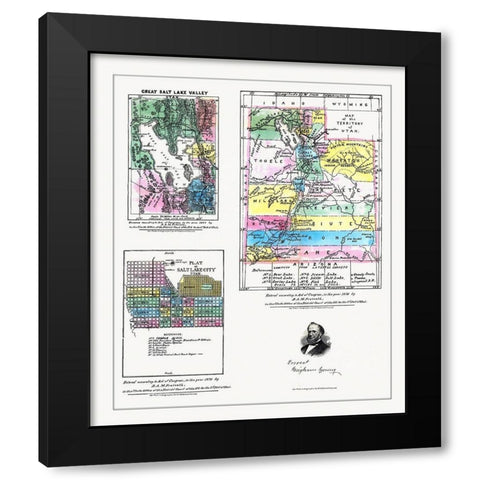 Utah Black Modern Wood Framed Art Print with Double Matting by Froiseth