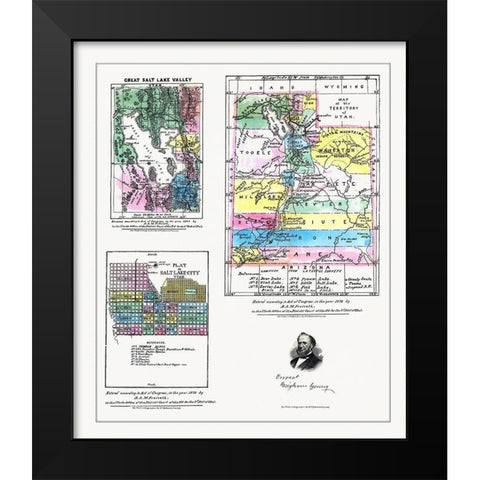 Utah Black Modern Wood Framed Art Print by Froiseth