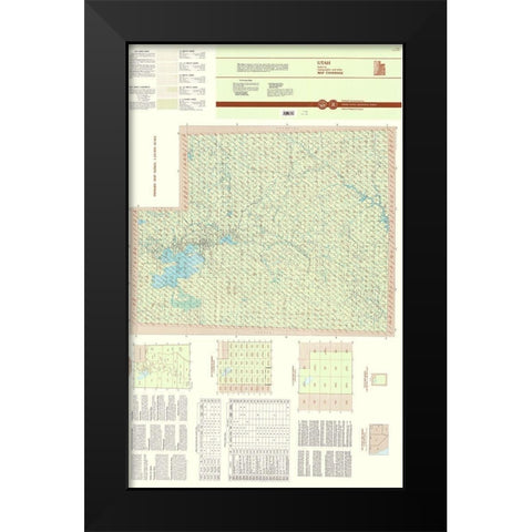 Utah Utah Index Quad - USGS 1996 Black Modern Wood Framed Art Print by USGS