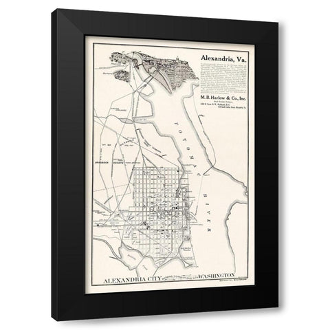 Alexandria Virginia - Harlow 1911 Black Modern Wood Framed Art Print by Harlow
