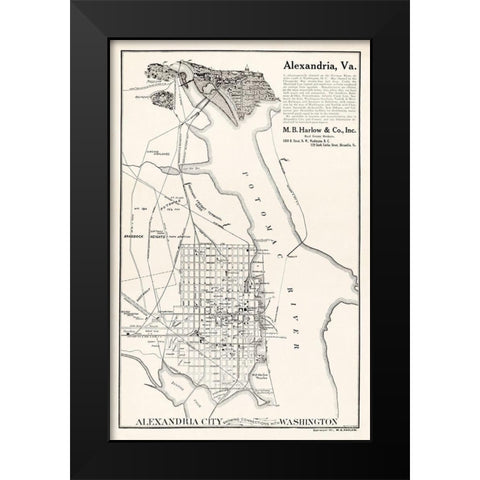 Alexandria Virginia - Harlow 1911 Black Modern Wood Framed Art Print by Harlow