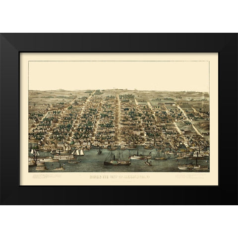 Alexandria Virginia - 1863 Black Modern Wood Framed Art Print by Unknown