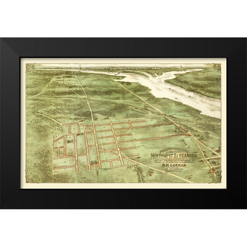 Alexandria Virginia - Gorman 1890 Black Modern Wood Framed Art Print by Gorman