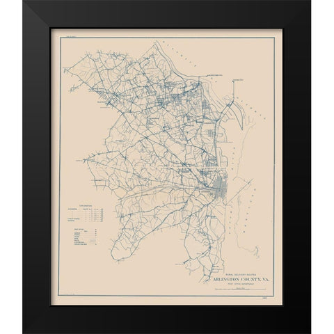 Arlington County Virginia - 1920 Black Modern Wood Framed Art Print by Unknown