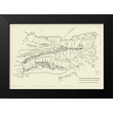 Augusta County Virginia - Leitch 1947 Black Modern Wood Framed Art Print by Leitch