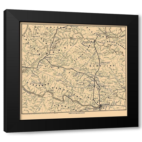 Battle Ground Virginia - Forbes 1863 Black Modern Wood Framed Art Print by Forbes