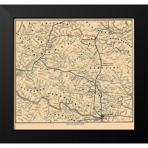Battle Ground Virginia - Forbes 1863 Black Modern Wood Framed Art Print by Forbes