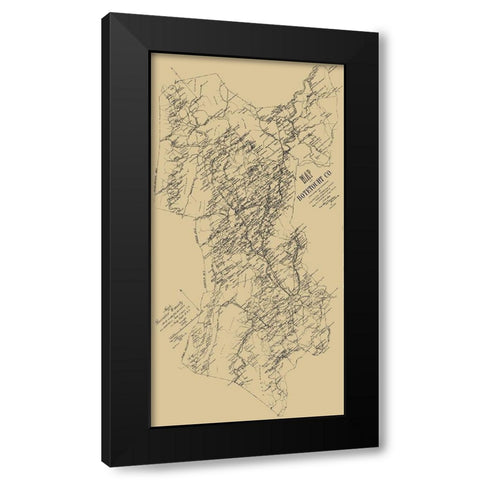 Botetourt County Virginia - Hotchkiss 1885 Black Modern Wood Framed Art Print by Hotchkiss