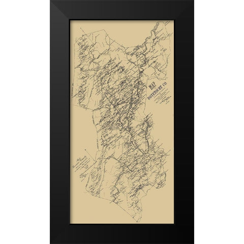 Botetourt County Virginia - Hotchkiss 1885 Black Modern Wood Framed Art Print by Hotchkiss