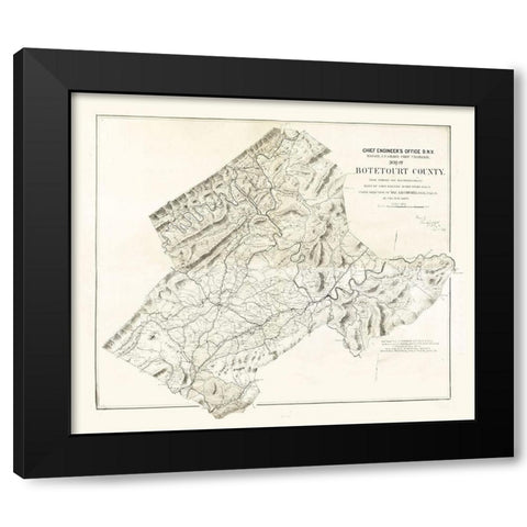 Botetourt County Virginia - Randolph 1864 Black Modern Wood Framed Art Print by Randolph