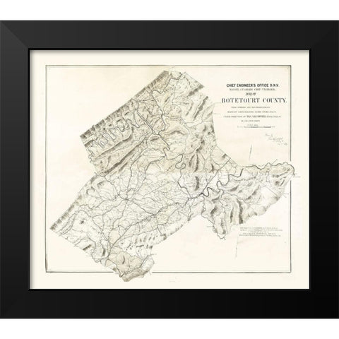 Botetourt County Virginia - Randolph 1864 Black Modern Wood Framed Art Print by Randolph