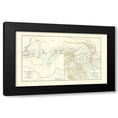 Battlefields of Bull Run Manassas - McDowell 1895 Black Modern Wood Framed Art Print with Double Matting by McDowell