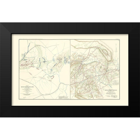 Battlefields of Bull Run Manassas - McDowell 1895 Black Modern Wood Framed Art Print by McDowell