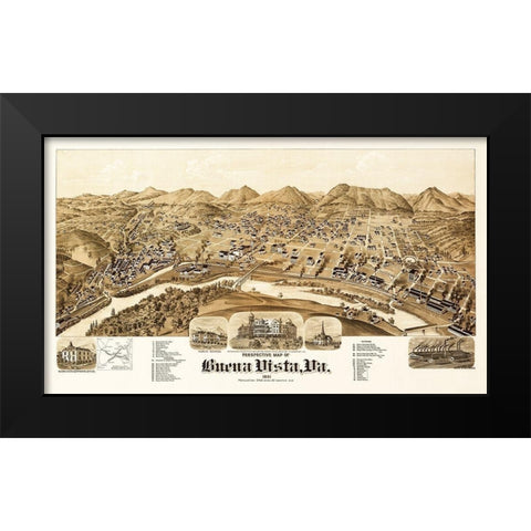 Buena Vista - 1891 Black Modern Wood Framed Art Print by Unknown