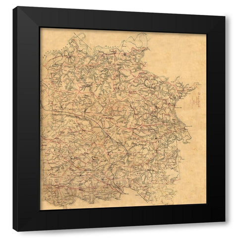 Caroline County Virginia - Alt 1860 Black Modern Wood Framed Art Print by Alt