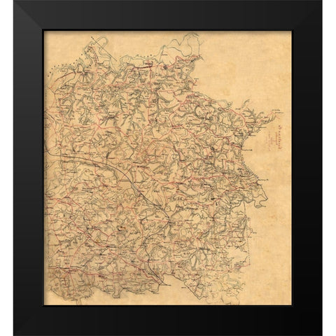 Caroline County Virginia - Alt 1860 Black Modern Wood Framed Art Print by Alt