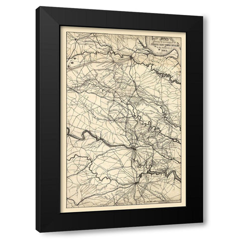 Central Virginia - 1864 Black Modern Wood Framed Art Print with Double Matting by Unknown