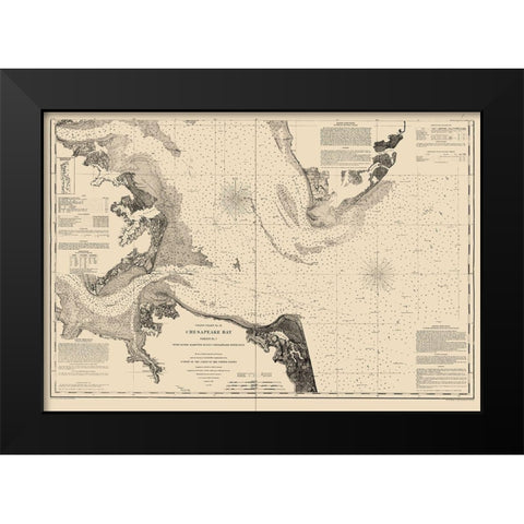 Chesapeake Bay, York River - Williams 1863 Black Modern Wood Framed Art Print by Williams