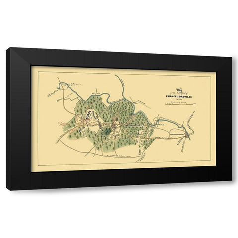 Chancellorsville Virginia - 1863 Black Modern Wood Framed Art Print by Unknown