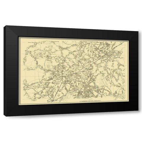Culpeper Virginia Landowner - 1865 Black Modern Wood Framed Art Print with Double Matting by Unknown