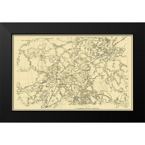 Culpeper Virginia Landowner - 1865 Black Modern Wood Framed Art Print by Unknown