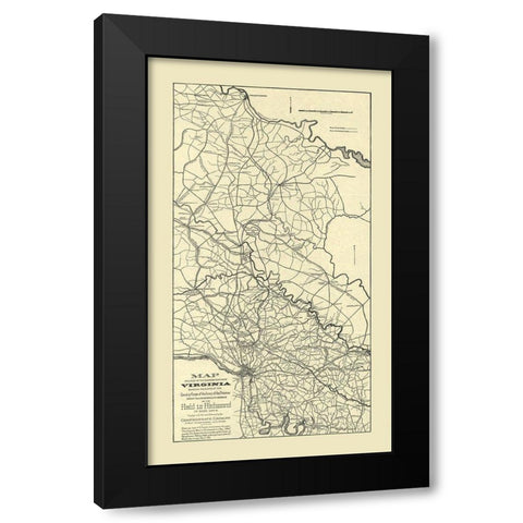 Eastern Portion Virginia Preston 1864 Black Modern Wood Framed Art Print with Double Matting by Preston