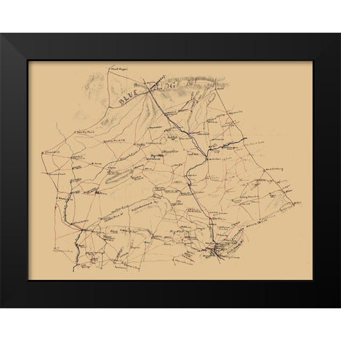 Fauquier County Virginia - 1860 Black Modern Wood Framed Art Print by Unknown