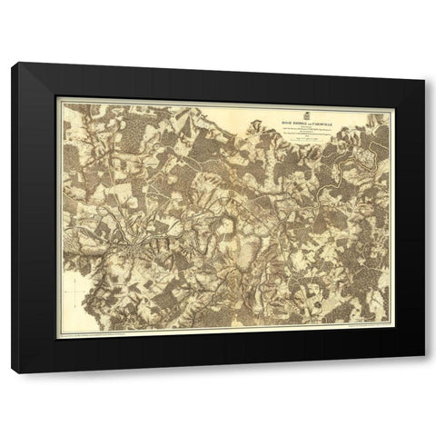 Farmville High Bridge Virginia - Michler 1867 Black Modern Wood Framed Art Print by Michler