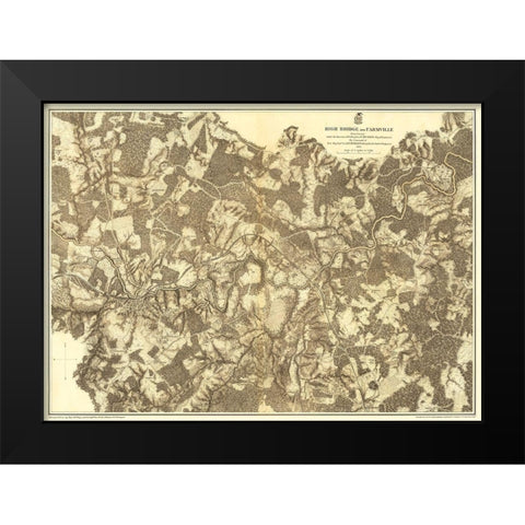 Farmville High Bridge Virginia - Michler 1867 Black Modern Wood Framed Art Print by Michler