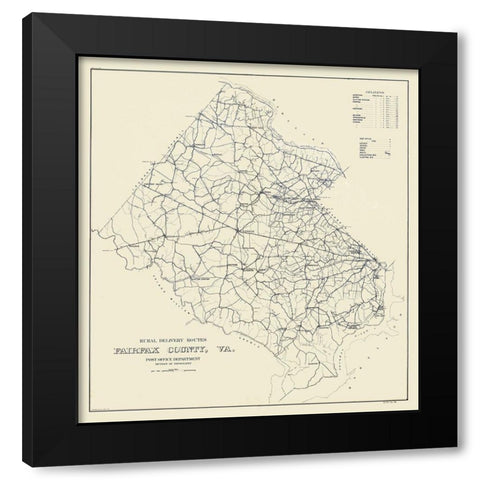 Fairfax County Virginia - 1912 Black Modern Wood Framed Art Print by Unknown
