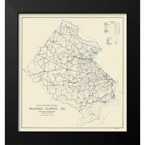 Fairfax County Virginia - 1912 Black Modern Wood Framed Art Print by Unknown