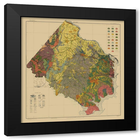 Fairfax County Virginia - Kingling 1915 Black Modern Wood Framed Art Print by KIngling