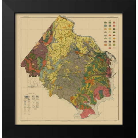 Fairfax County Virginia - Kingling 1915 Black Modern Wood Framed Art Print by KIngling