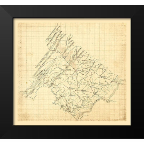 Frederick County Virginia - 1860 Black Modern Wood Framed Art Print by Unknown