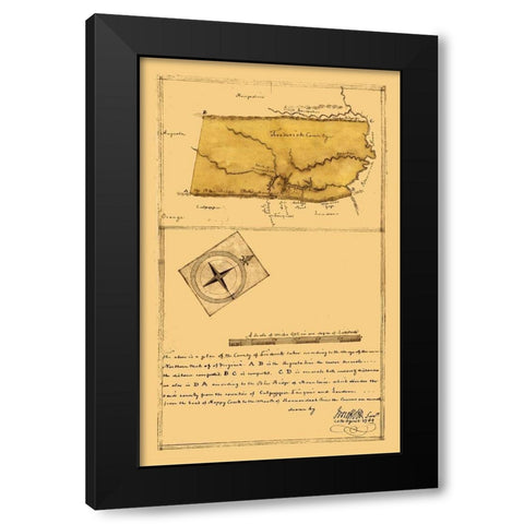 Frederick County Virginia - Roffers 1796 Black Modern Wood Framed Art Print by Roffers