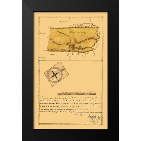 Frederick County Virginia - Roffers 1796 Black Modern Wood Framed Art Print by Roffers