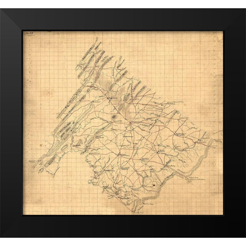 Frederick County Virginia - 1860 Black Modern Wood Framed Art Print by Unknown