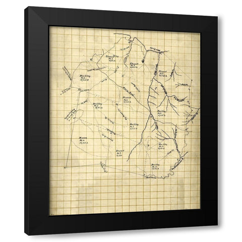 Giles County Virginia - 1794 Black Modern Wood Framed Art Print by Unknown
