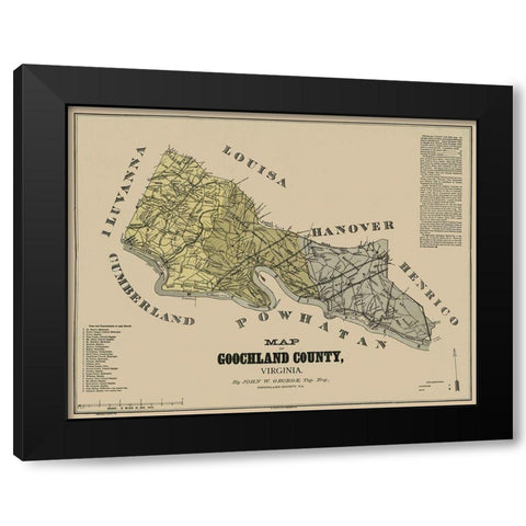 Goochland County Virginia - George 1881 Black Modern Wood Framed Art Print with Double Matting by George