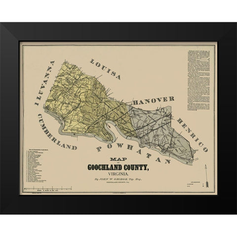 Goochland County Virginia - George 1881 Black Modern Wood Framed Art Print by George