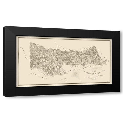 Goochland County Virginia - Cafsell 1863 Black Modern Wood Framed Art Print with Double Matting by Cafsell