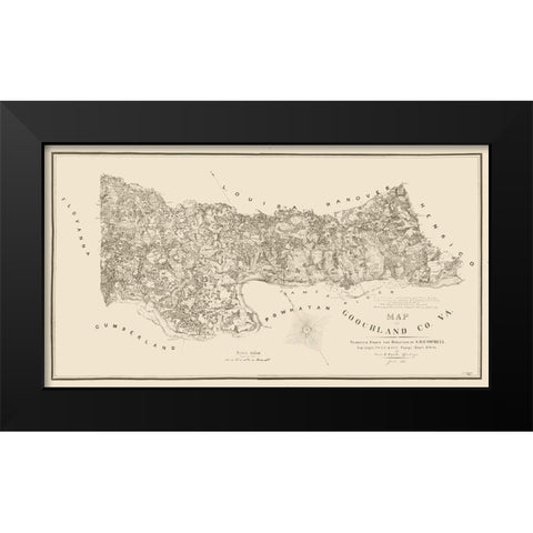 Goochland County Virginia - Cafsell 1863 Black Modern Wood Framed Art Print by Cafsell